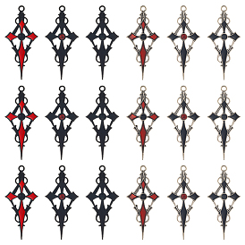 24шт 6 цветная подвеска со стразами в виде креста с эмалью, Талисман из сплава