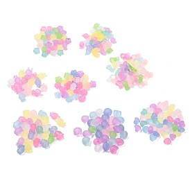 Матовые прозрачные акриловые бусины, разноцветные