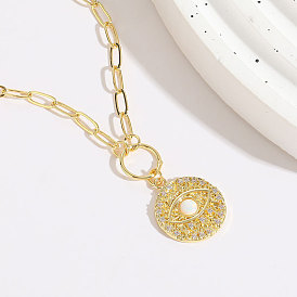 Minimalist Devil's Eye Zircon Pendant - Luxe 14K Gold Plated Australian Jewelry for Women