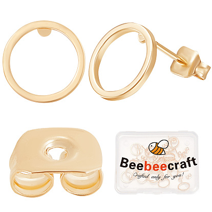 20шт. латунные серьги-гвоздики с гайкой для ушей для женщин, долговечный, без никеля 