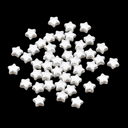 ABS Plastic Imitation Pearl Beads, Star