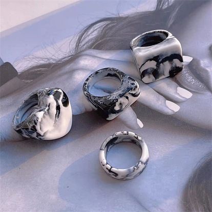 Кольца из смолы для женщин, живопись тушью