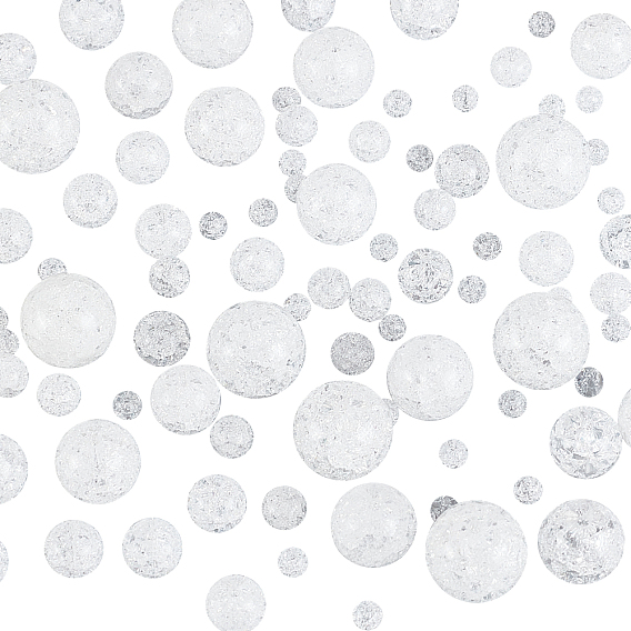 150Pcs 6 Sizes Synthetic Crackle Quartz Beads, Round, Dyed