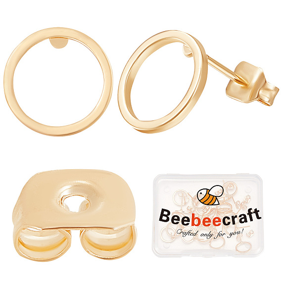 20шт. латунные серьги-гвоздики с гайкой для ушей для женщин, долговечный, без никеля 