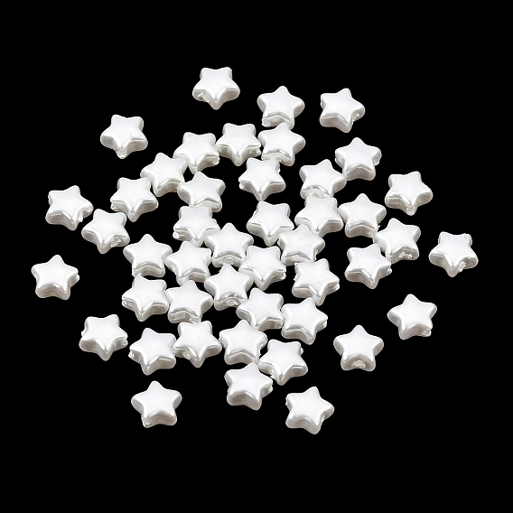 ABS Plastic Imitation Pearl Beads, Star