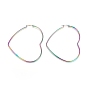304 Stainless Steel Hoop Earrings, Hypoallergenic Earrings, Heart