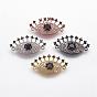 Brass Micro Pave Cubic Zirconia Links, Eye
