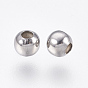 Round 304 Stainless Steel Spacer Beads, Metal Findings for Jewelry Making Supplies