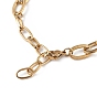 Crystal Rhinestone & Roman Number Enamel Link Bracelet, Ion Plating(IP) 304 Stainless Steel Jewelry for Women