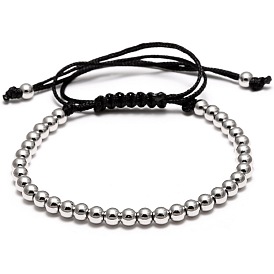 Minimalist Adjustable Copper Bead Bracelet with 36pcs 4mm Round Beads - Fashionable Jewelry
