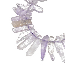 Natural Amethyst Beads Strands, Top Drilled Beads, Rectangle