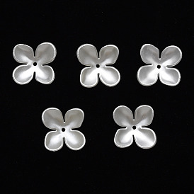 Spray Paint ABS Plastic Imitation Pearl Bead Caps, Flower