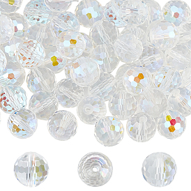 80стеклянные бусины с цветным покрытием AB, граненые круглые