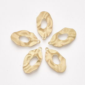 Smooth Surface Iron Pendants, Hammered, Oval