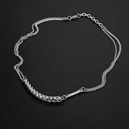 304 Колье из нержавеющей стали с комбинированными цепочками для женщин и мужчин, не тускнеет