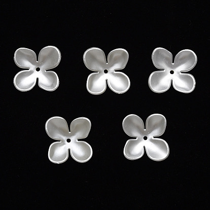 Spray Paint ABS Plastic Imitation Pearl Bead Caps, Flower
