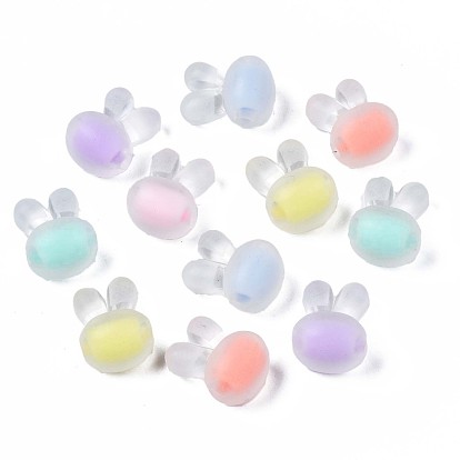 Transparent Acrylic Beads, Frosted, Bead in Bead, Rabbit