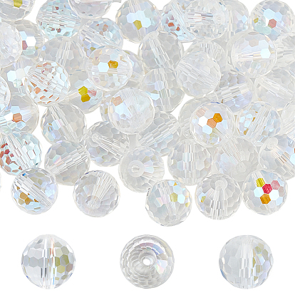 80стеклянные бусины с цветным покрытием AB, граненые круглые