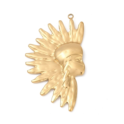 304 подвески из нержавеющей стали, ионное покрытие (ip), индийское человеческое лицо амулет