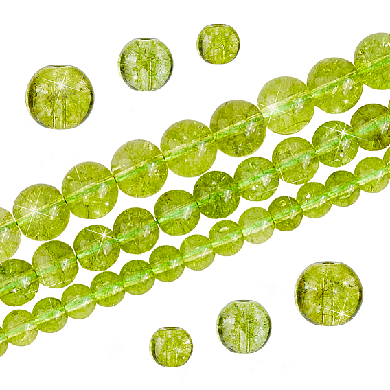 3 нити 3 стили натуральные потрескивающие оливковые кварцевые круглые бусины нити