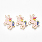 Alloy Pendants, Cadmium Free & Lead Free, with Enamel, Unicorn, Light Gold