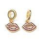 Подвески из латуни с микропаве, старинной розой и кубическим цирконием, европейские подвески., подвески с большим отверстием для губ, стойки покрытие, долговечный, без свинца и без кадмия