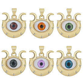 Jewelry Copper Plated Real Gold Evil Eye Pendant Moon Necklace Fashion Jewelry Pendant Accessories