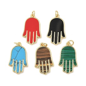 Подвески латуни cmолы, оберег на руку хамса, с целью перехода в кольце, без свинца и без кадмия, долговечный, реальный 18 k позолоченный, стойки покрытие