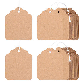 500 шт. крафт-бумага пустые ценники со шнуром, прямоугольные