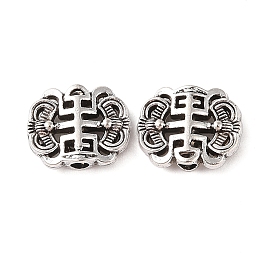 Tibetan Style Alloy Beads, Cadmium Free & Lead Free, Oval with Ancient Chinese Character