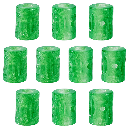 10 шт. бусины из натурального нефрита (кварцита), Полая колонна