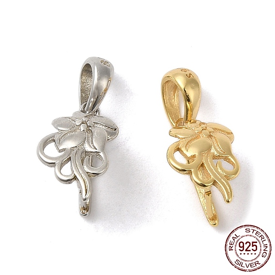 925 зажим для зажима льда из стерлингового серебра, цветок, с печатью s925