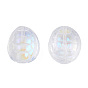 Transparent Electroplate Glass Beads, AB Color Plated, Turtle Shell Shape