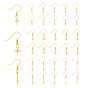 30Pcs 3 Style Rack Plating Brass Earring Hooks, for Half Drilled Beads, Long-Lasting Plated, Lead Free & Cadmium Free