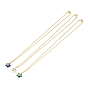 Electroplate Glass Pendants Necklaces, with Golden Plated Brass Cable Chains and Spring Ring Clasps, Star