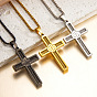 Religion 304 Stainless Steel Pendant Necklaces for Men, Cross