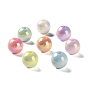Непрозрачные акриловые бусины с УФ-покрытием, радужный, круглые
