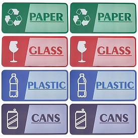 2 Étiquettes autocollantes rectangulaires pour sacs, Panneau de rappel pour la collecte des ordures