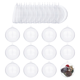 ARRICRAFT 30Pcs Openable Transparent Plastic Pendants, Fillable Plastic Bauble Christmas Ornament, Round