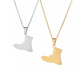 Stainless Steel Boot Pendant Necklace for Couples - Trendy Titanium Jewelry