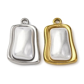 304 подвески из нержавеющей стали, прямоугольные, с абс пластмассовой имитационной жемчужиной