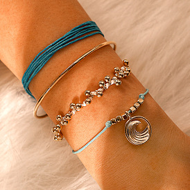 Ensemble de bracelets tressés à la main en perles de lune rétro coeur (pièces)