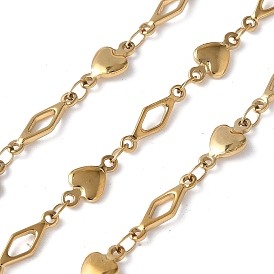 304 цепи из нержавеющей стали ссылка, пайки, с катушкой, ионное покрытие (ip), ромб с сердцем