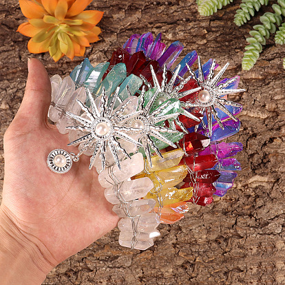 Натуральные гальванические кварцевые резинки для волос, повязки для волос в виде солнечной короны для женщин и девочек