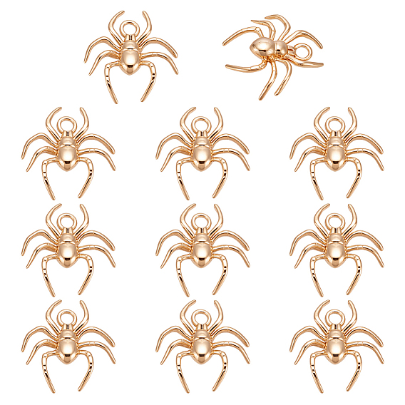 10 шт. Латунные подвески, прелести паука, без кадмия, без никеля и без свинца