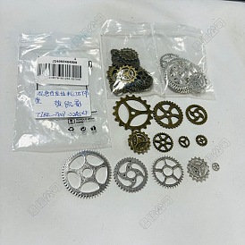 36Pcs 12 Styles Tibetan Style Alloy Steampunk Pendants, Gear, Cadmium Free & Lead Free, Gear