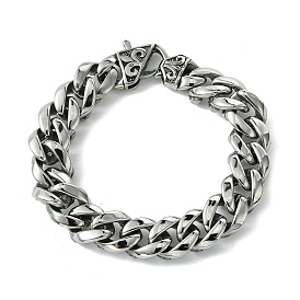 304 Stainless Steel Cuban Link Chain Bracelets for Women Men