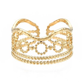 304 кольцо из нержавеющей стали с открытой манжетой, массивное полое кольцо для женщин