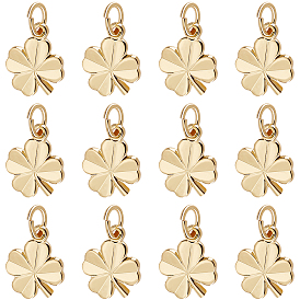 40 шт. Латунные подвески, клевер, без кадмия, без никеля и без свинца