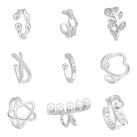 9 шт. 9 стили s925 серьги-манжеты из стерлингового серебра